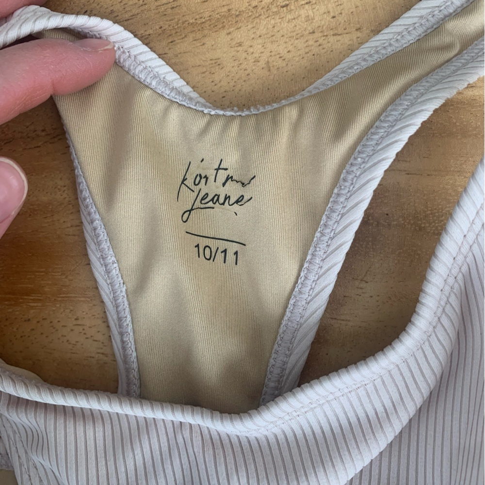 Kortni Jeane Whipped Peach Ribbed Kids Tankini